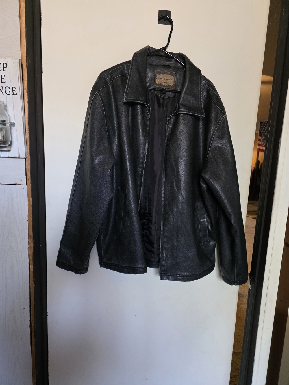 Arizona Jean Company Black Leather Bomber Jacket